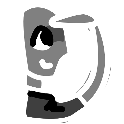 An image with a white line art shows a grey colored person with a darker colored shirt seen from the side with a hand above their eye.
